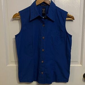 Bill Blass 100% COTTON Blue Short Sleeve Top